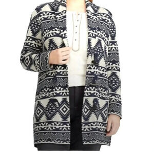 Chaps Southwest long cardigan sweater Toggle Shawl collar Women’s XS Aztec NWT